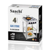 Saachi FlameMaster 4-Burner Gas Stove – Whirlwind Technology, Effortless Cleaning, Maximum Efficiency NL-GAS-5256-WH