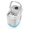 Saachi Electric Ice Maker, 2.2 Liters Water Tank Capacity, Dispenses 9pcs Bullet-shaped Ice every 6 minutes, 15 Kgs Ice in 24 Hours, Removable Ice Basket NL-IM-453-WH