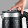 Saachi 1.8L Cordless Electric Kettle with Elegant Diamond Texture – Fast Boil, Auto & Manual Shut-Off, 360° Rotating Base, Concealed Heating Element & Overheat Protection NL-KT-7762-BK