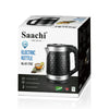 Saachi 1.8L Cordless Electric Kettle with Elegant Diamond Texture – Fast Boil, Auto & Manual Shut-Off, 360° Rotating Base, Concealed Heating Element & Overheat Protection NL-KT-7762-BK