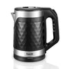 Saachi 1.8L Cordless Electric Kettle with Elegant Diamond Texture – Fast Boil, Auto & Manual Shut-Off, 360° Rotating Base, Concealed Heating Element & Overheat Protection NL-KT-7762-BK